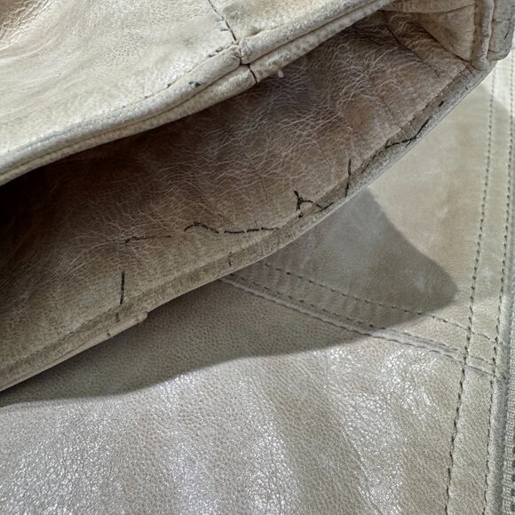 Schott NYC Vintage Women's Leather Jacket Cream Size Medium - Picture 10 of 11